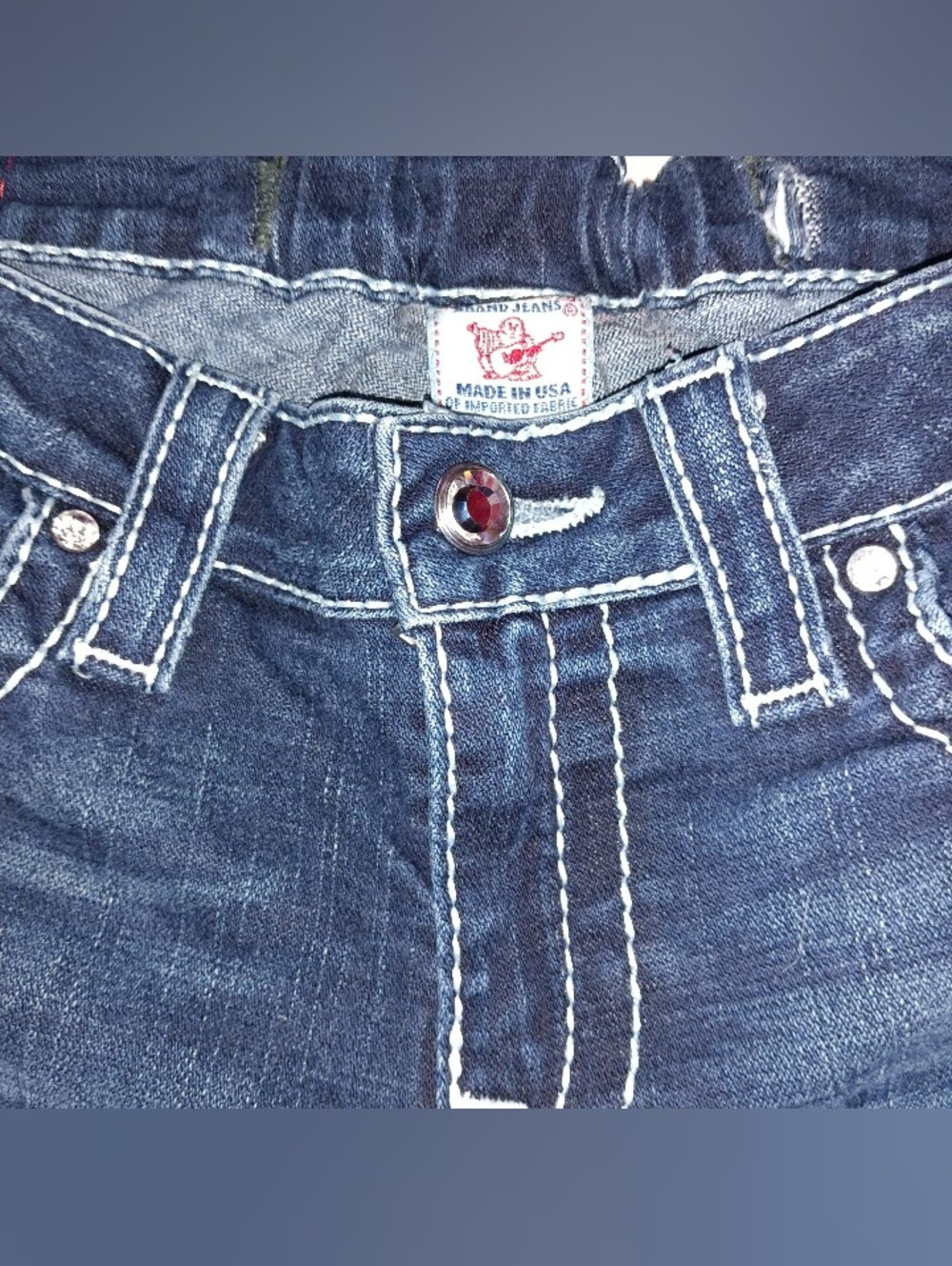True Religion Low Rise Women's Bootcut Jeans Contrast Stitching Embellisment